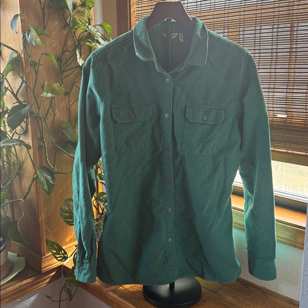 Woolrich💚 Heavyweight Snap Down Shirt Womens Size Large Emerald Green